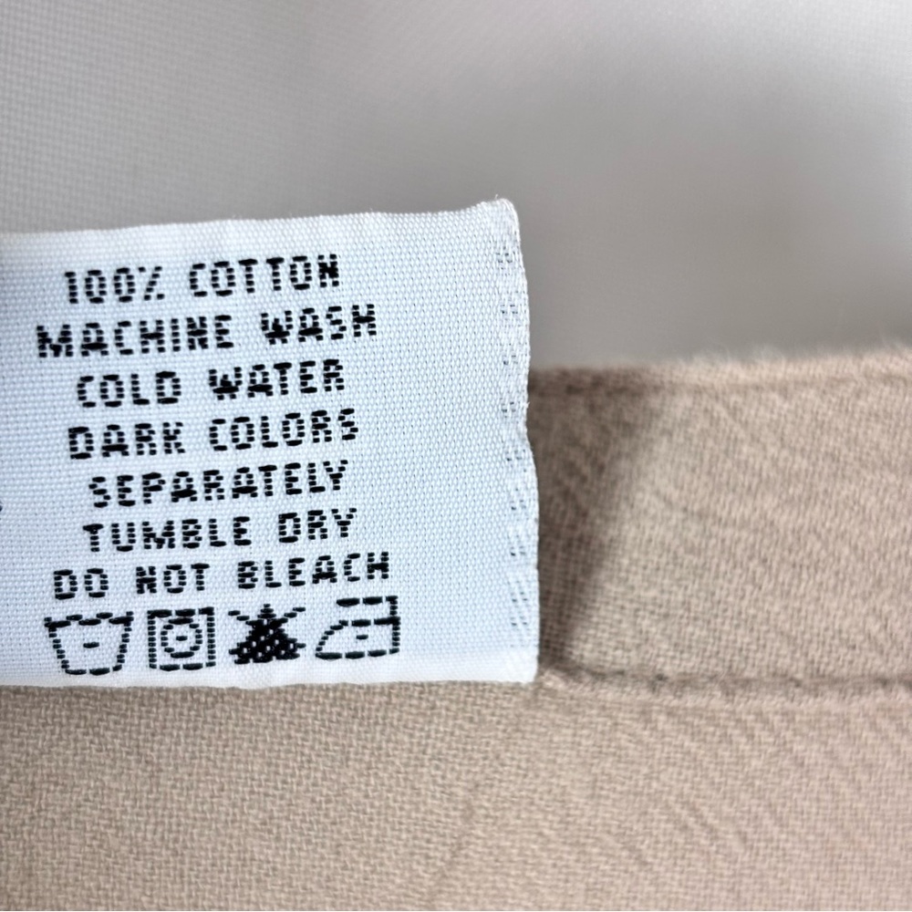 CMC Color Me Cotton Linen-Look Dress Small S Beige Tan Midi Pocket Made In USA - Picture 11 of 12